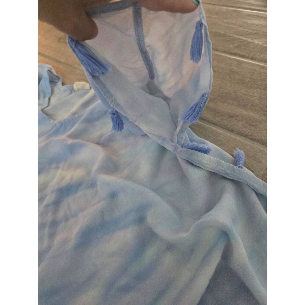 Women's Surf Gypsy Multicolor Tie Dye‎ Blue Tassel Swim Cover-up Size Small - Picture 6 of 6